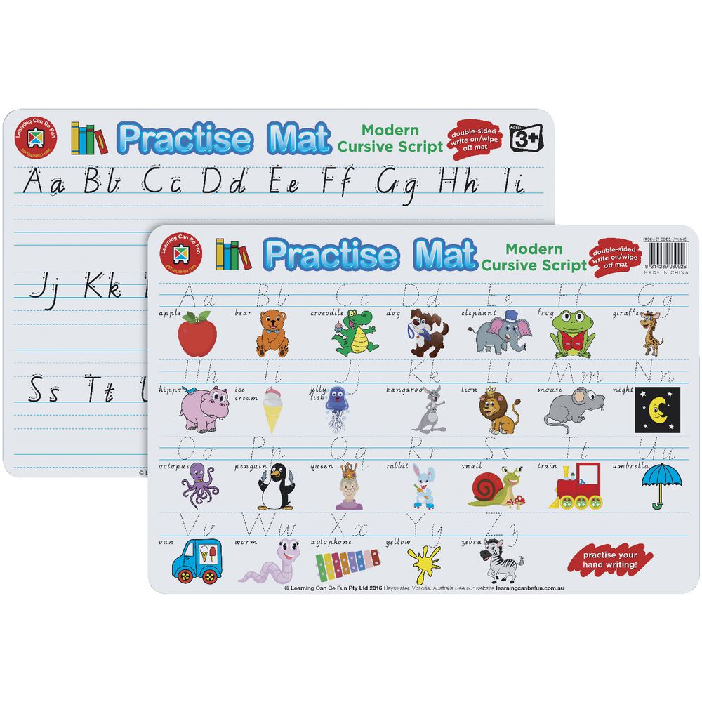Learning Can Be Fun Mat Modern Cursive Handwriting