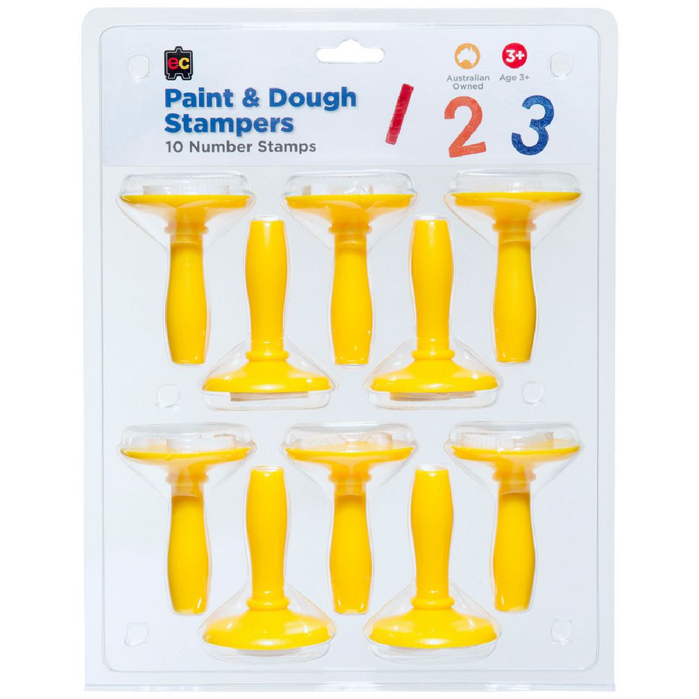 Educational Colours Paint and Dough Stamper Number 10 Pack