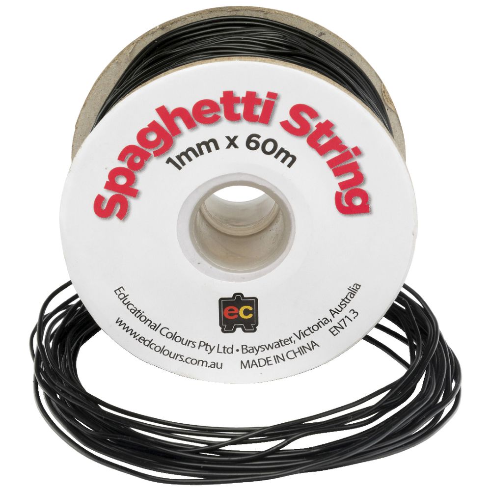 Educational Colours Spaghetti String Black