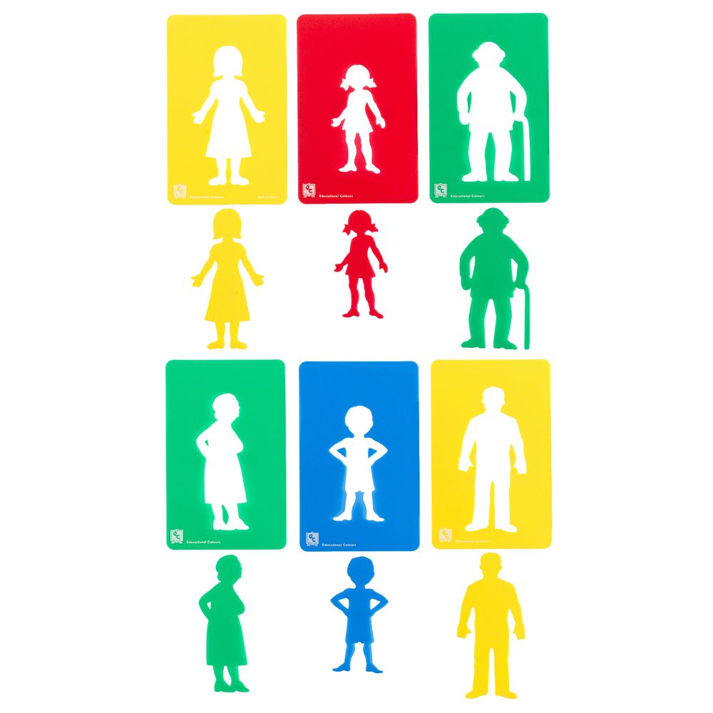 Educational Colours Stencils Family Set