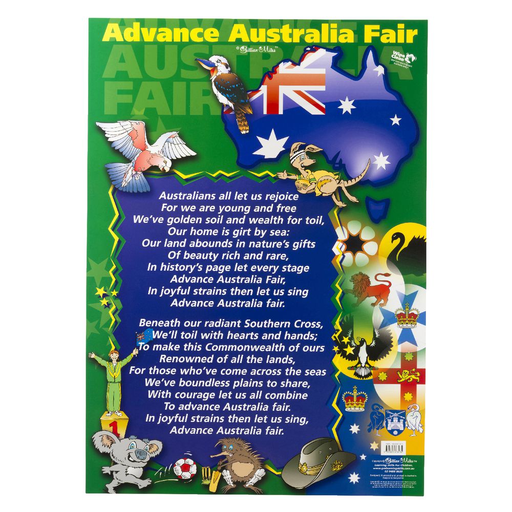 Gillian Miles Advance Australia Fair Wall Chart