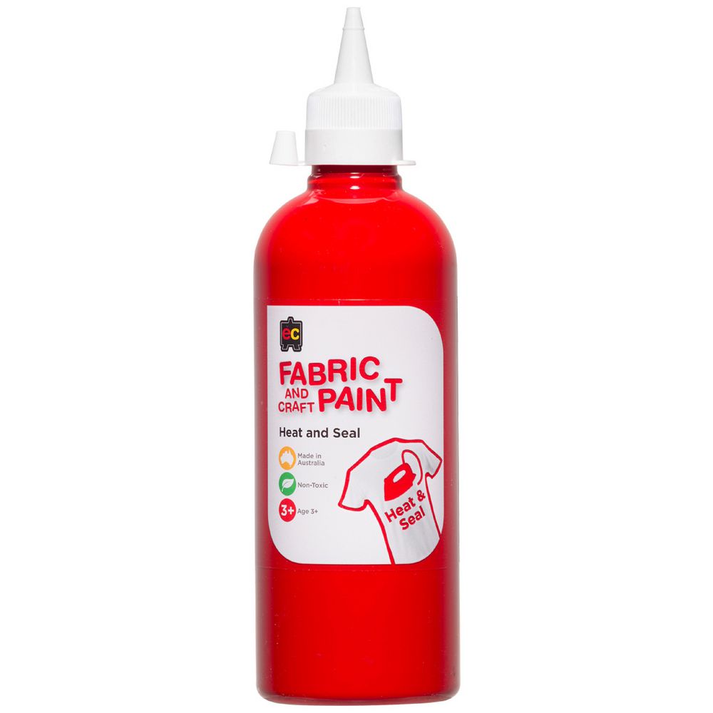 Educational Colours Fabric and Craft Paint 500mL Red