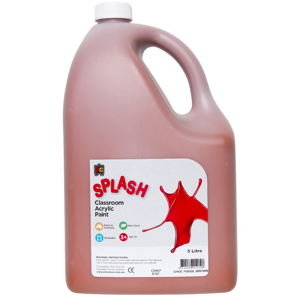 Educational Colours Classroom Splash Paint 5L Fudge Brown