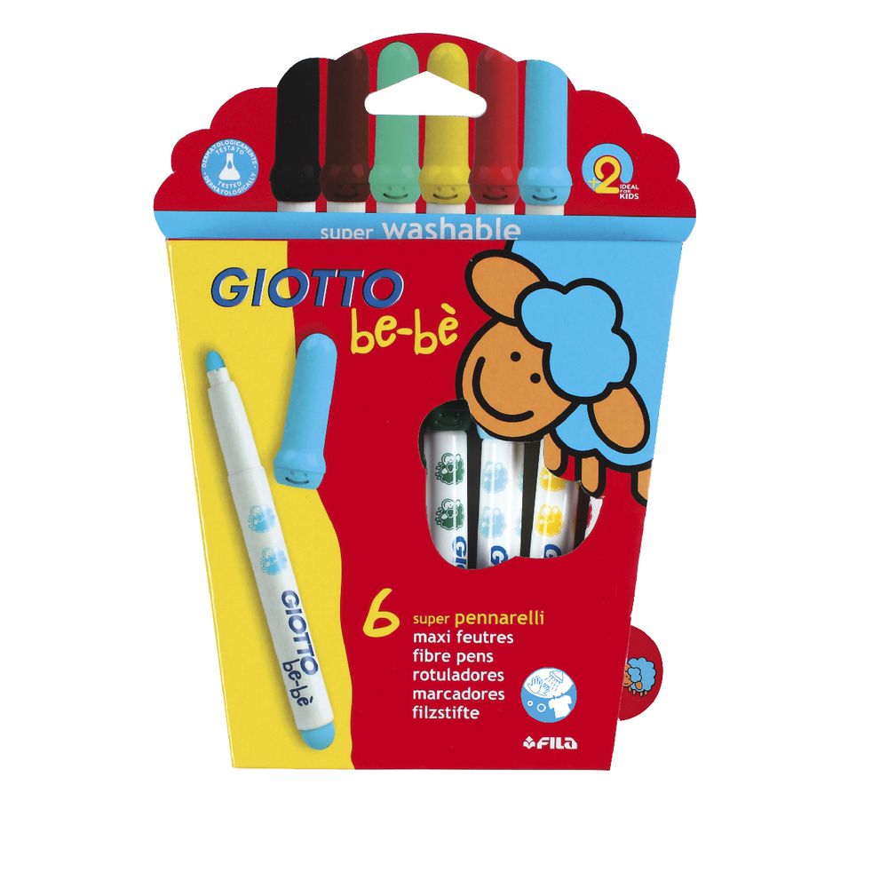 Giotto Be Be Super Fibre Pens 6 Pack Officeworks