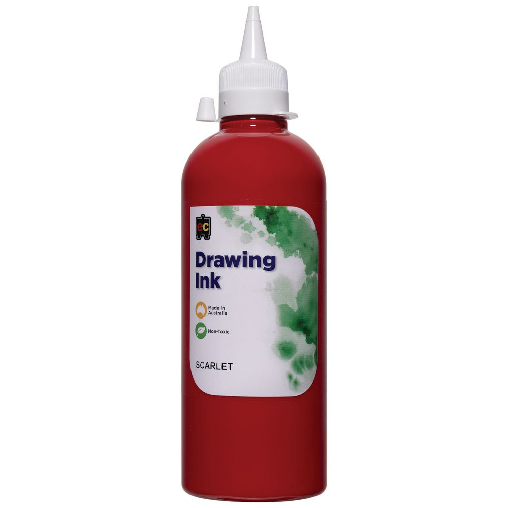 Educational Colours Drawing Ink 500mL Scarlet