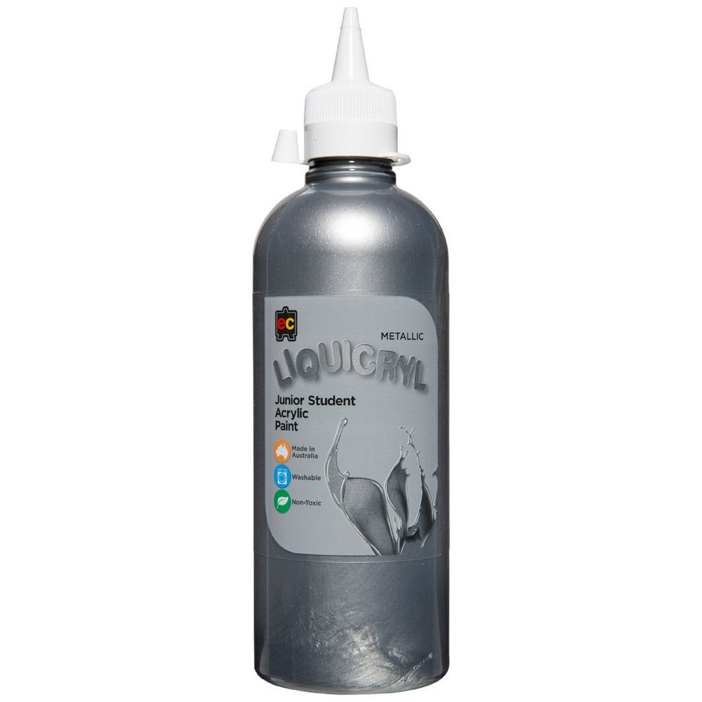 Educational Colours Liquicryl Paint 500mL Silver
