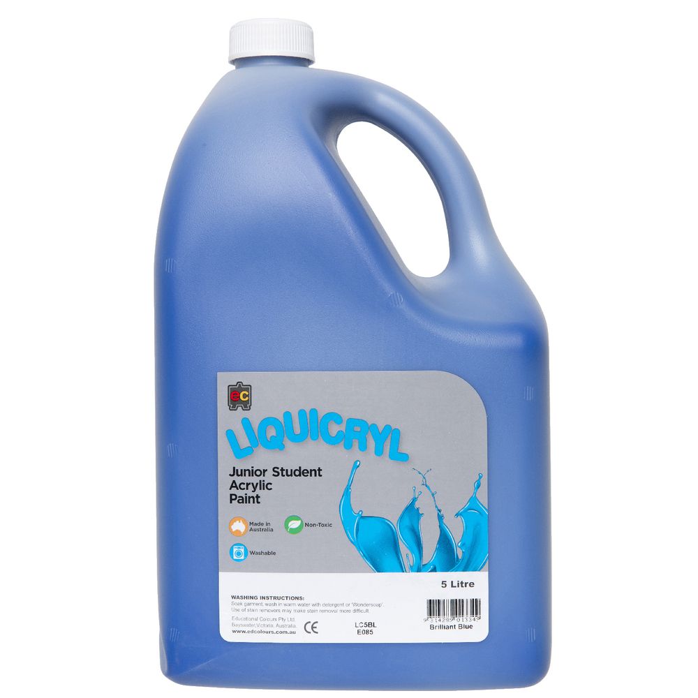 Educational Colours Liquicryl Paint 5L Brilliant Blue