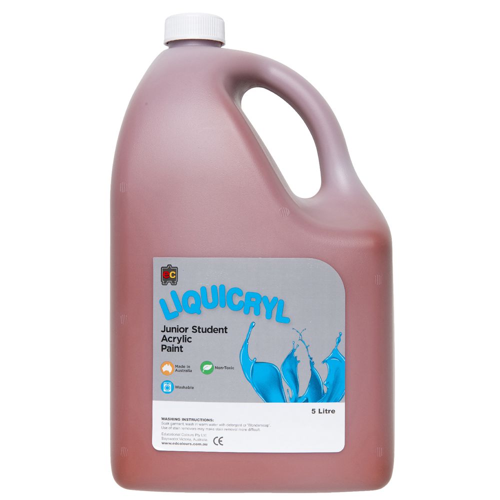 Educational Colours Liquicryl Paint 5L Burnt Sienna