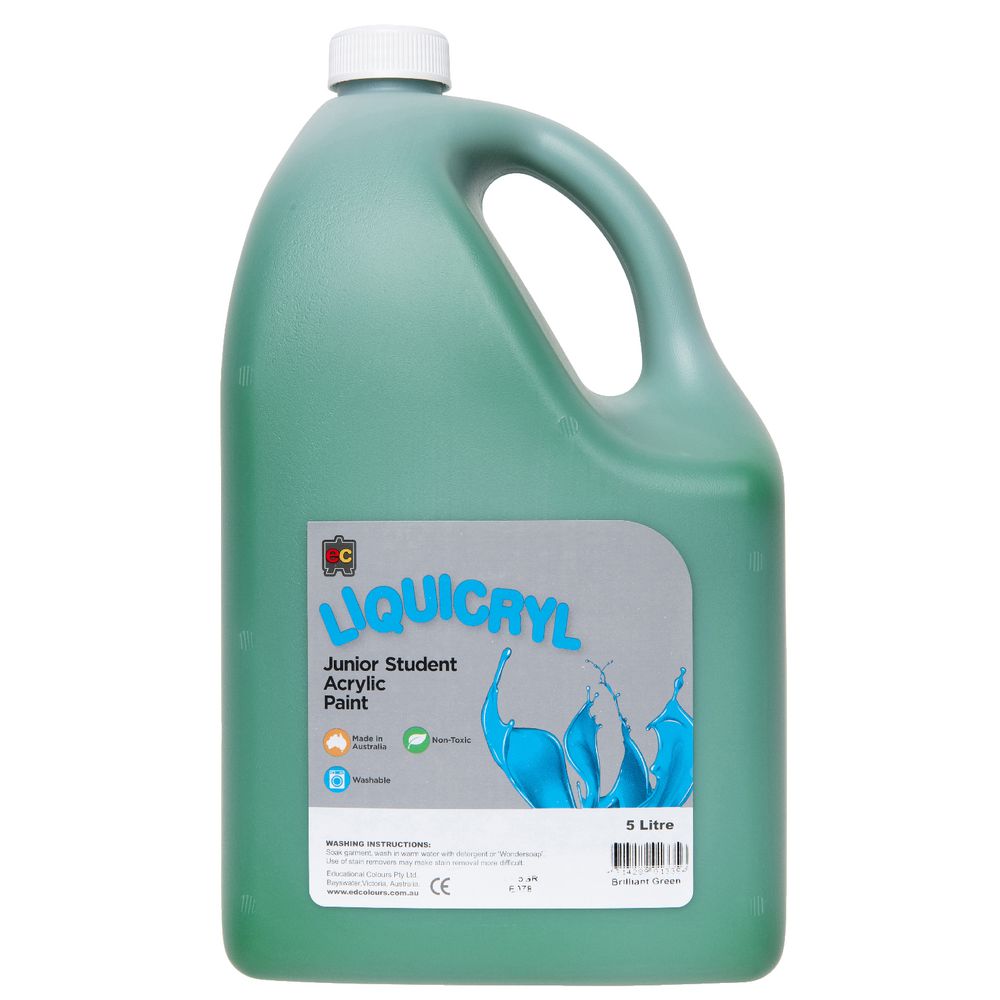 Educational Colours Liquicryl Paint 5L Brilliant Green