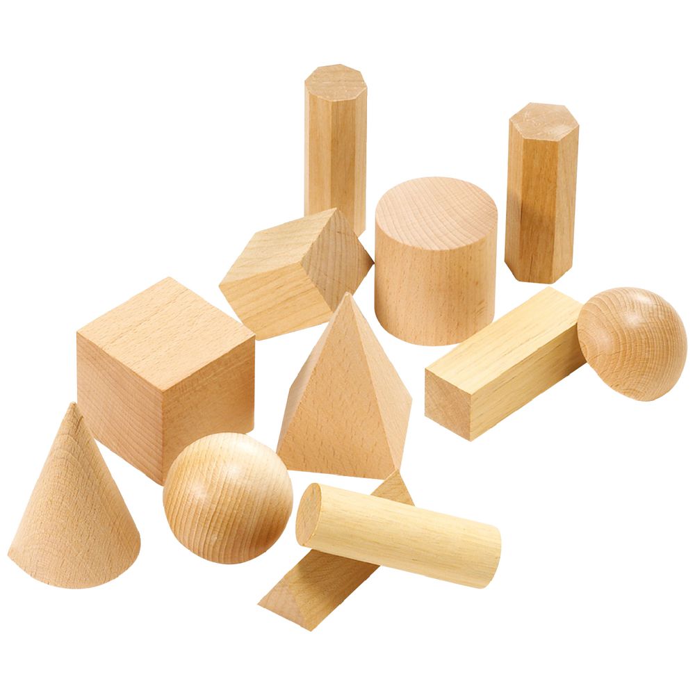 Learning Can Be Fun Wooden Geometric Solids Jar 12