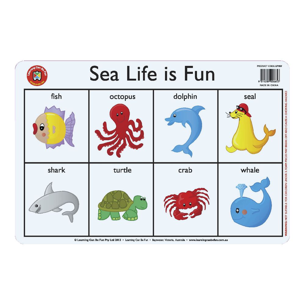 Learning Can Be Fun Sea Life Placemat