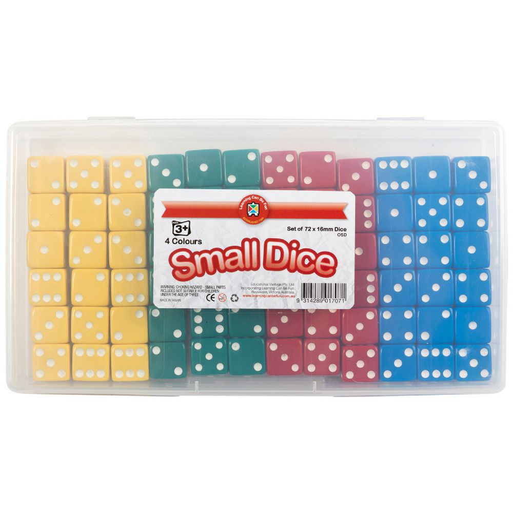 Learning Can Be Fun Small Dice 16mm 72 Pack