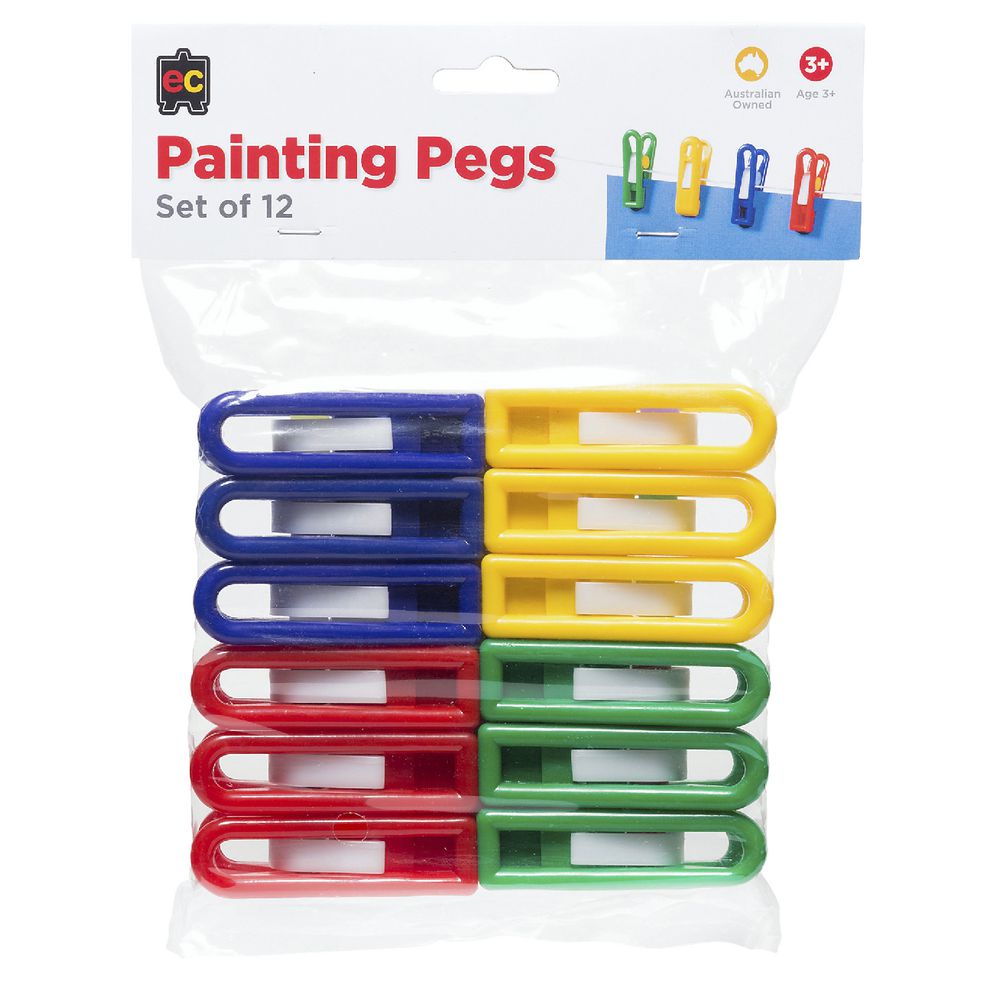 Educational Colours Painting Pegs 12 Pack