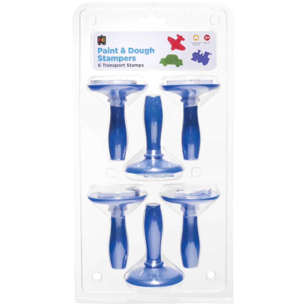 Educational Colours Paint Stampers Transport 6 Pack
