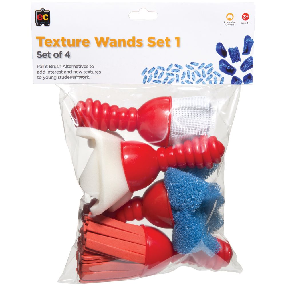 Educational Colours Texture Wands 4 Pack