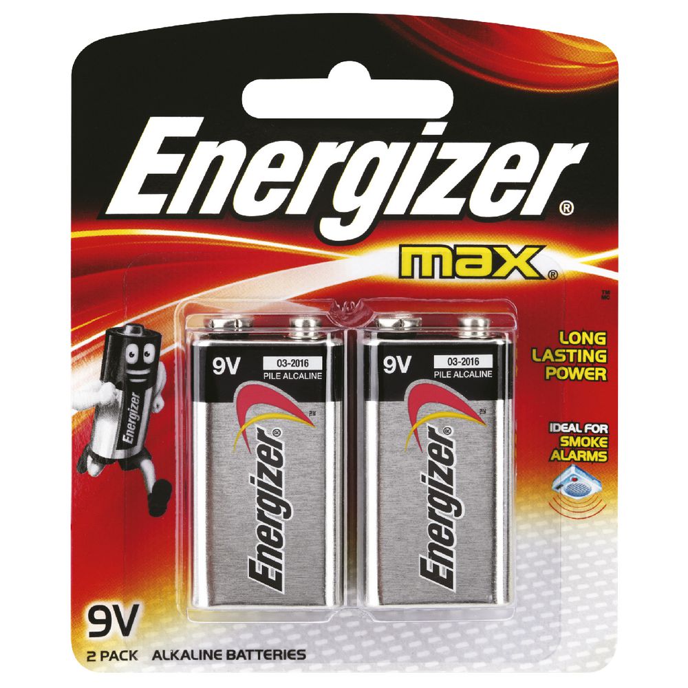 Energizer Max 9V Batteries 2 Pack
