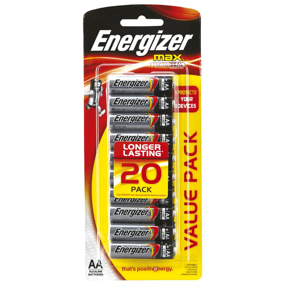 Energizer Max AA Batteries 20 Pack
