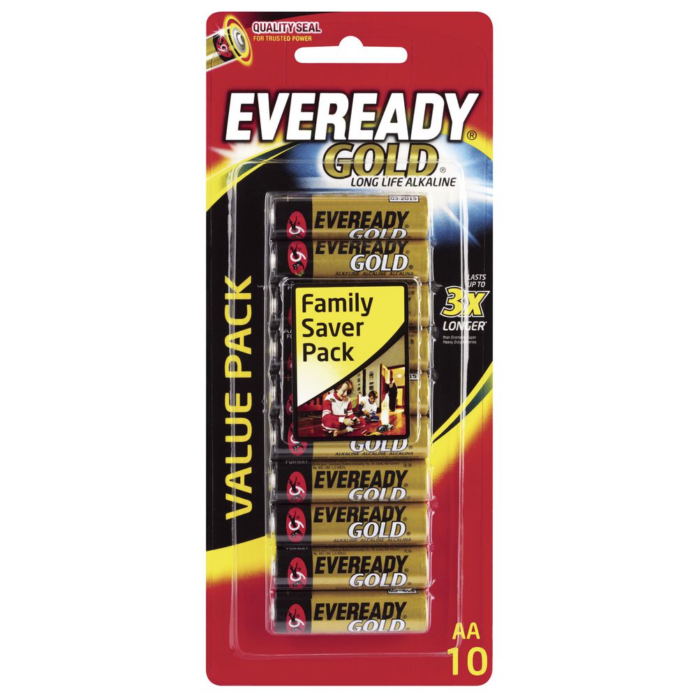 Eveready Gold AA Batteries 10 Pack