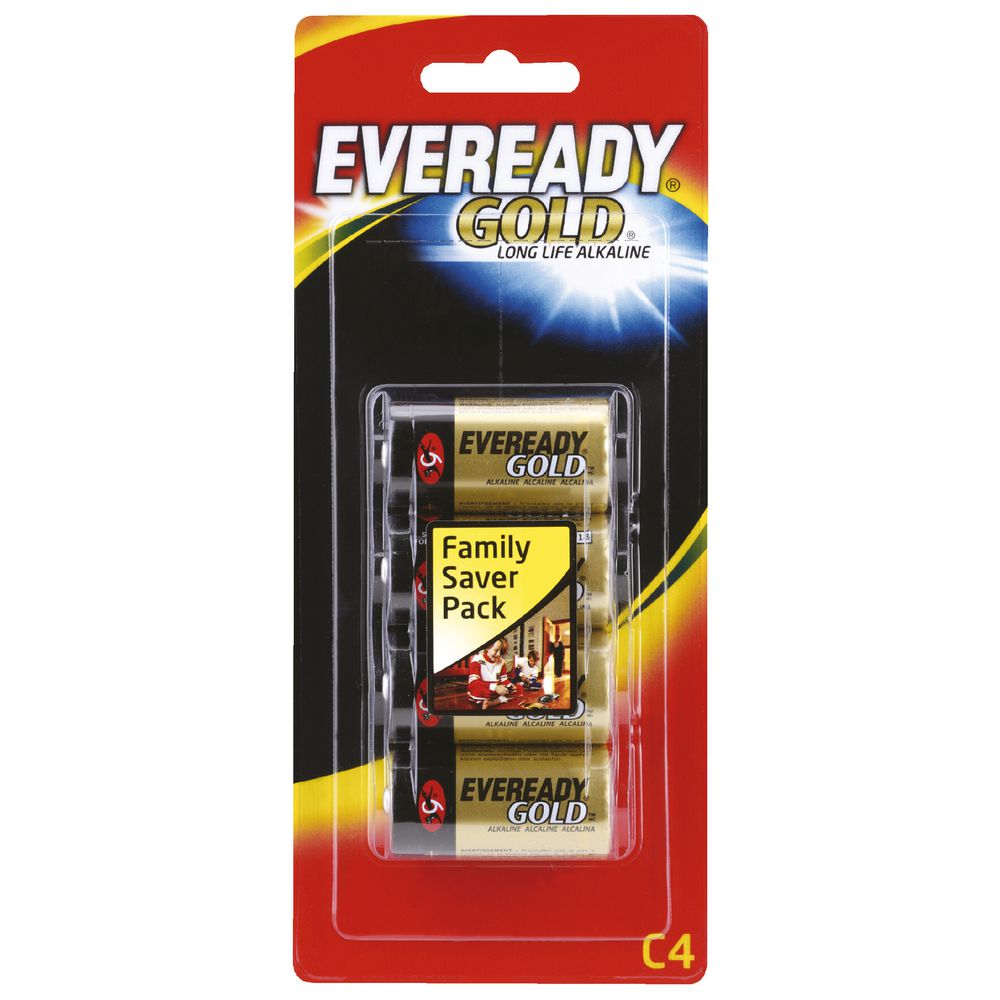 Eveready Gold C Batteries 4 Pack