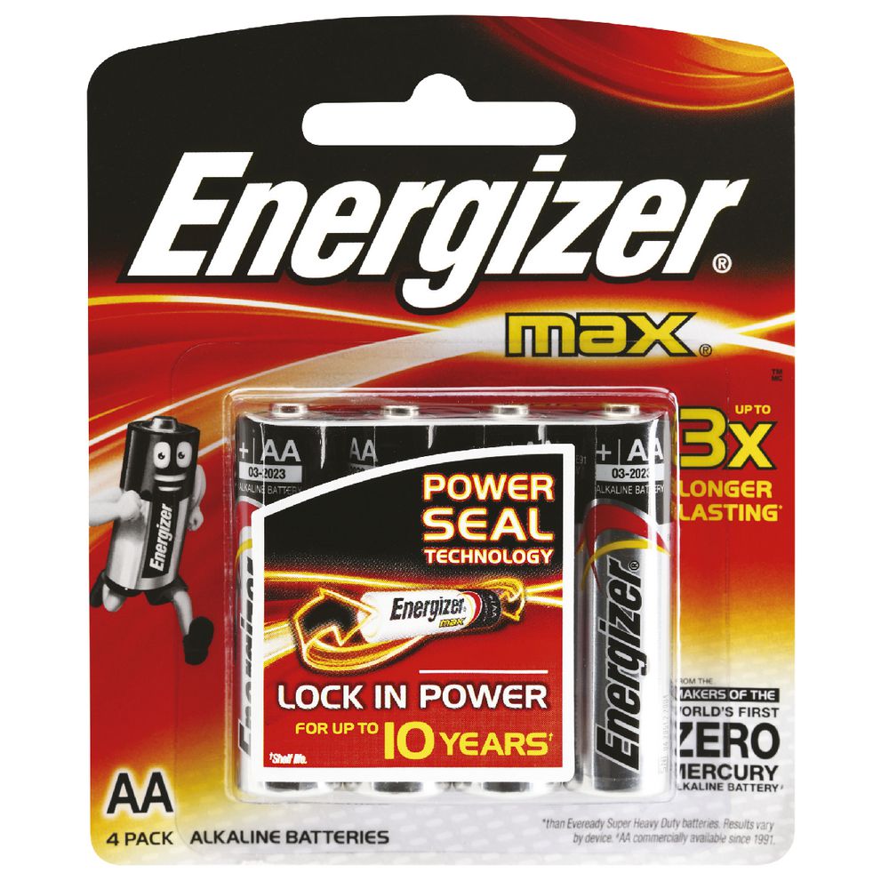 Energizer Max AA Batteries 4 Pack