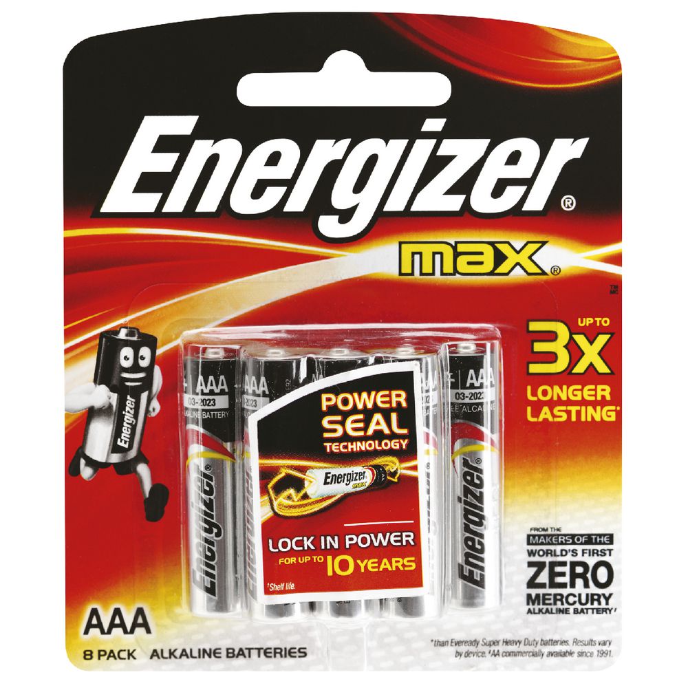 Energizer Max AAA Batteries 8 Pack