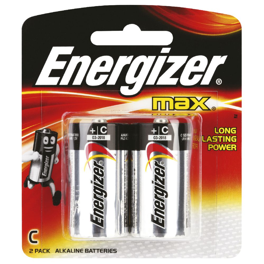 Energizer MAX C Alkaline Batteries 2 Pack