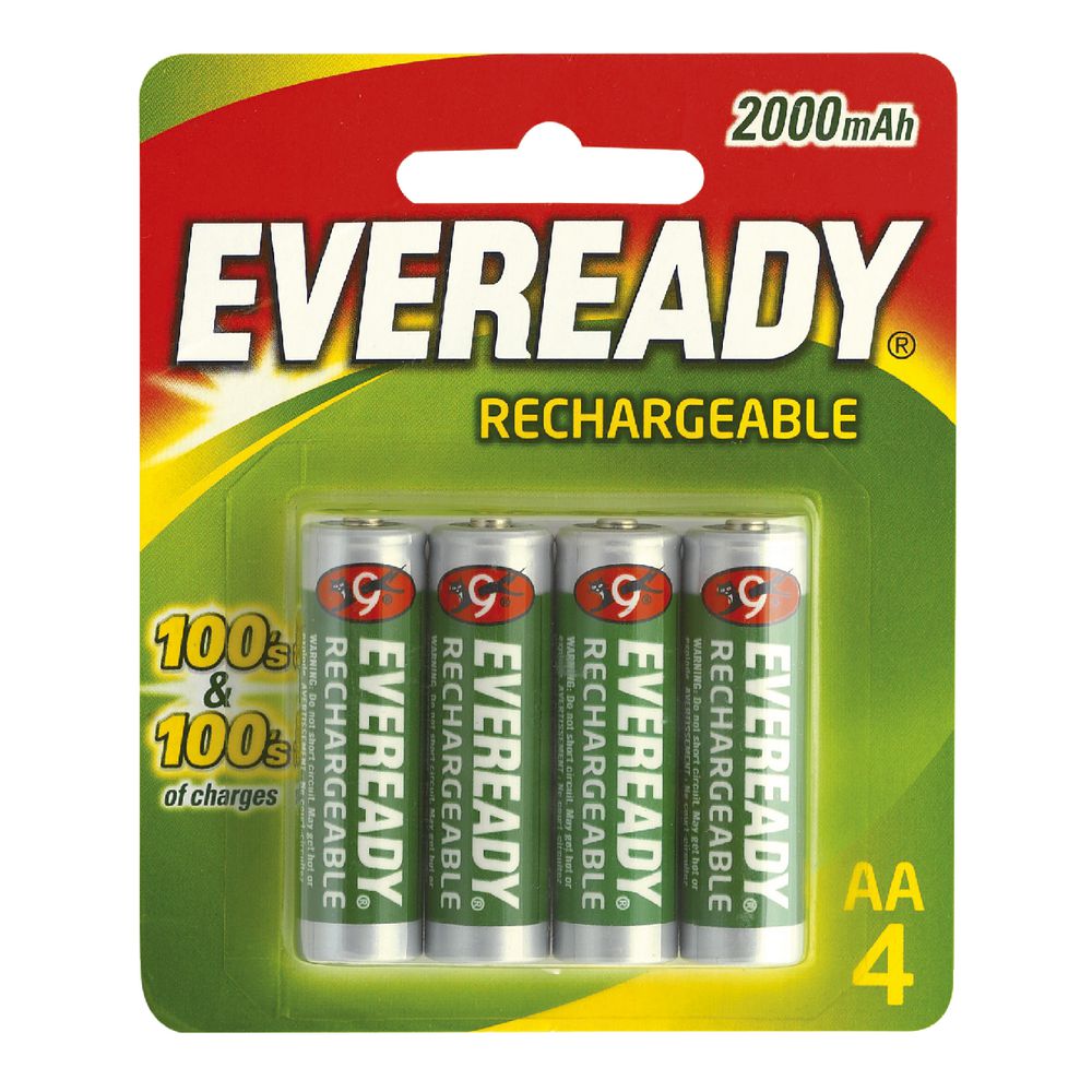 Eveready Rechargeable AA Batteries 4 Pack