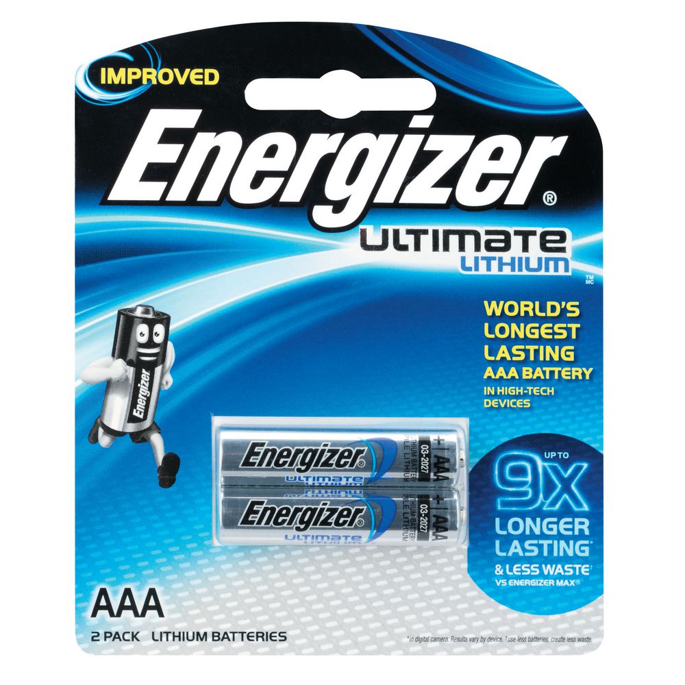 Energizer Ultimate Lithium AAA Batteries 2 Pack