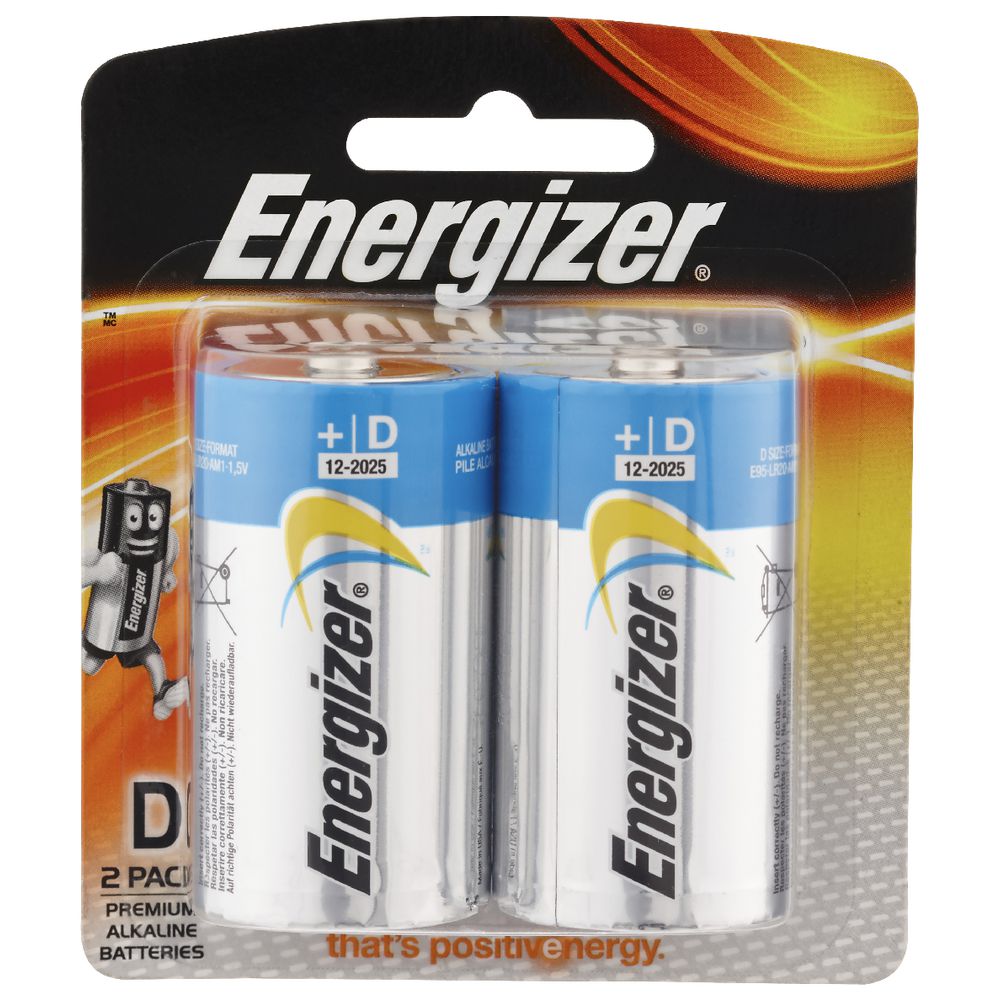 Energizer Advanced D Alkaline Batteries 2 Pack