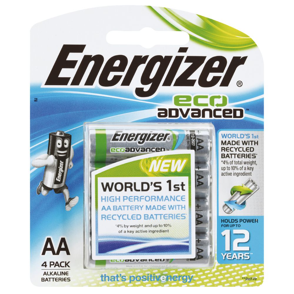 Energizer Eco Advanced AA Batteries 4 Pack