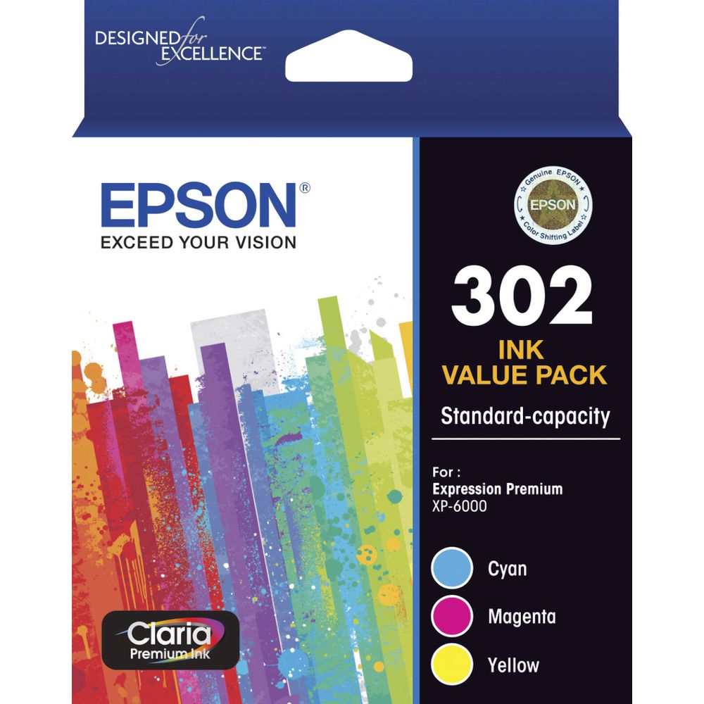 Epson 302 3 Colour Ink Cartridge Value Pack