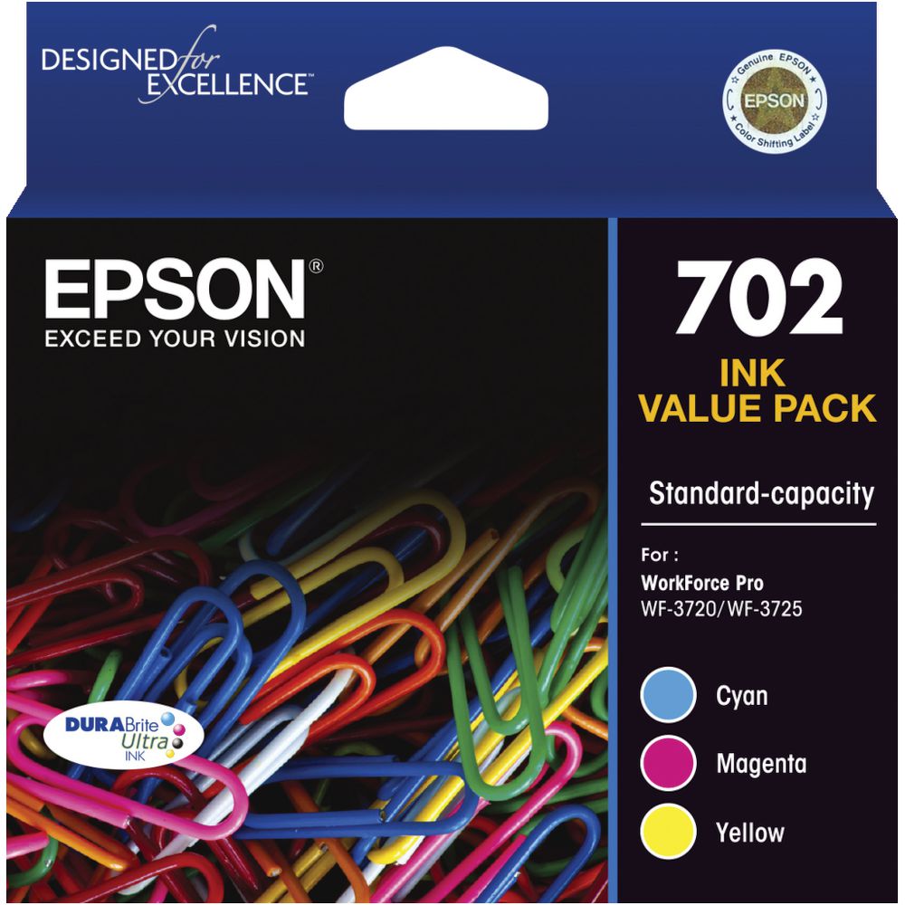 Epson 702 3 Colour Ink Cartridge Value Pack