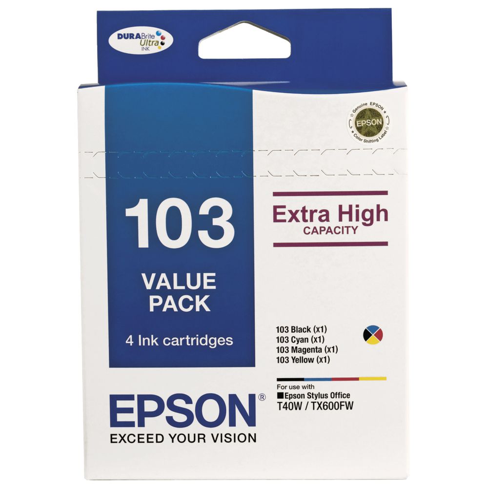 Epson 103 High Capacity Ink Cartridge Value Pack