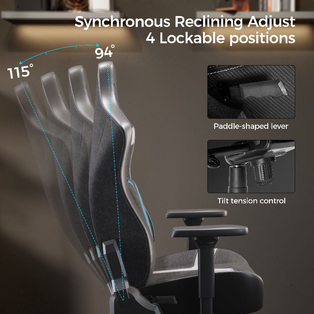 Eureka GC08 Python II Series Ergonomic Chair Black/Blue | Officeworks