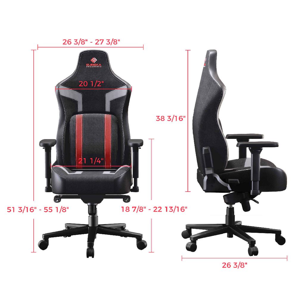 Eureka GC08 Python II Series Ergonomic Chair Black/Red | Officeworks
