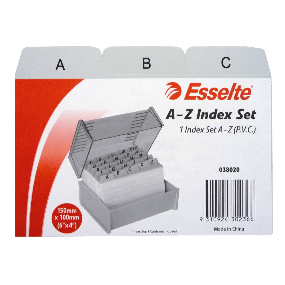 Esselte 102 x 152mm A-Z Index Set PVC
