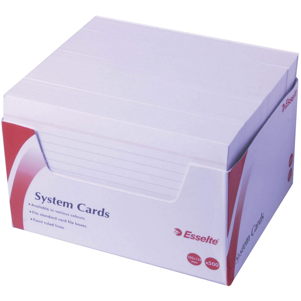 Esselte 102 mm x 152 mm System Cards White 500 Pack