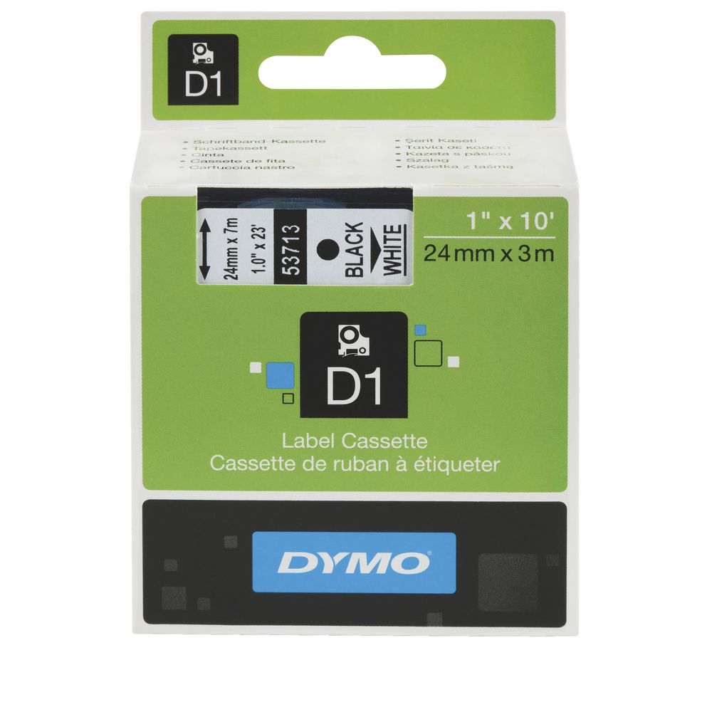 DYMO D1 Label Cassette 24mm Black on White