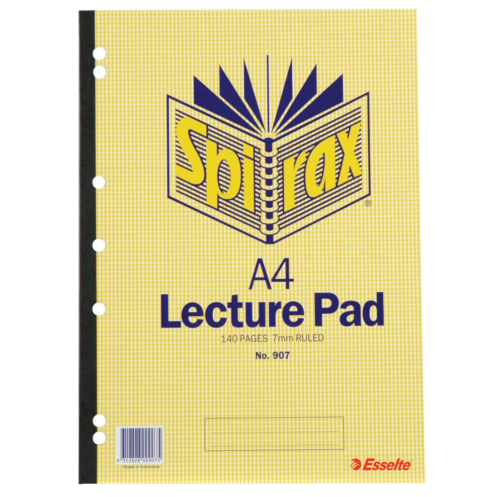 Spirax A4 No. 907 Lecture Pad 140 Page