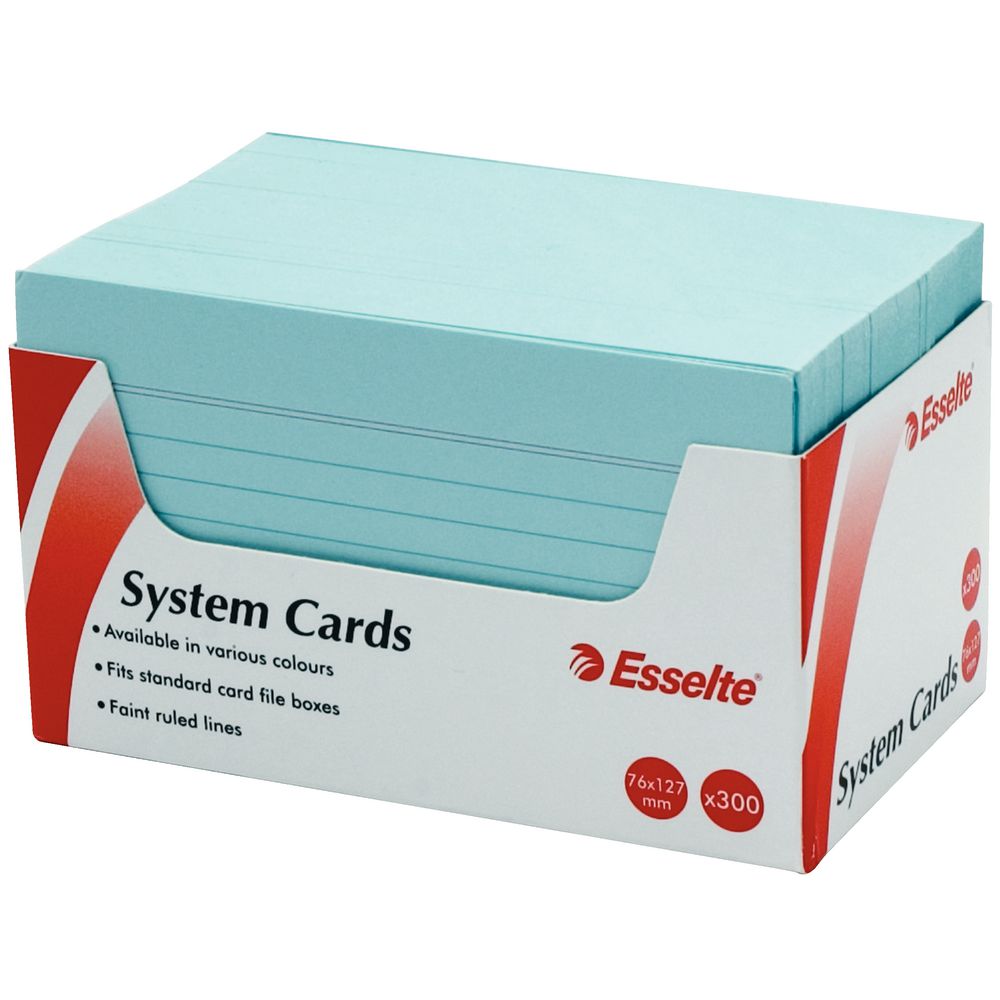 Esselte 76 mm x 127 mm System Cards Blue 300 Pack