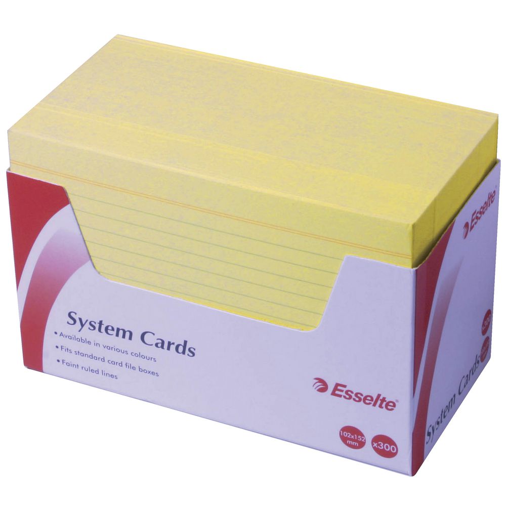 Esselte 102 mm x 152 mm System Cards Yellow 300 Pack