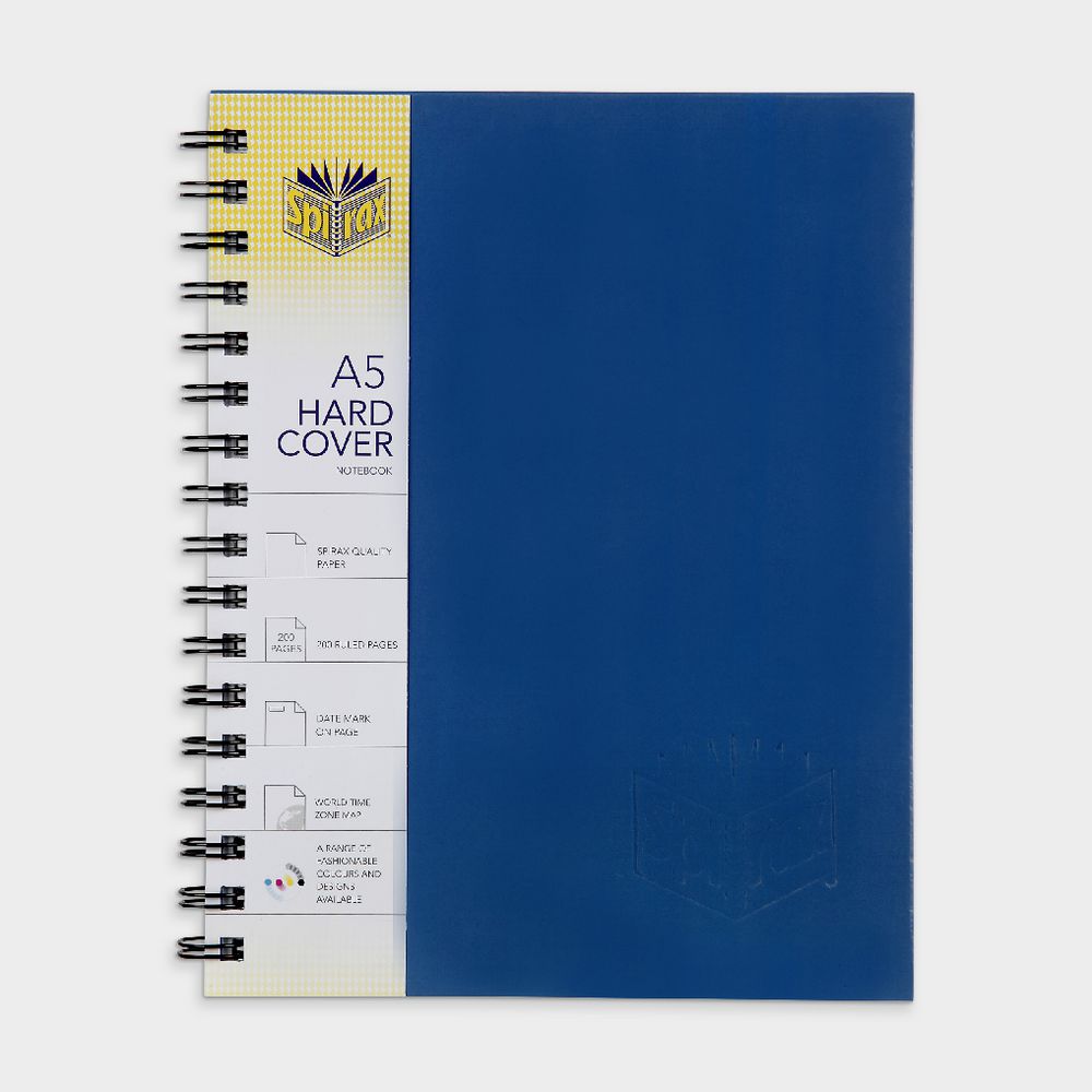 Spirax No.511 A5 Hard Covered Notebook 200 Page Blue