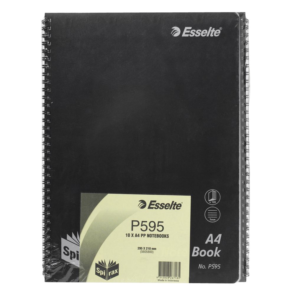 Spirax A4 Notebook 120 Pages 10 Pack