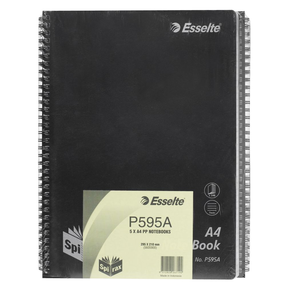 Spirax A4 Notebook 240 Pages 5 Pack