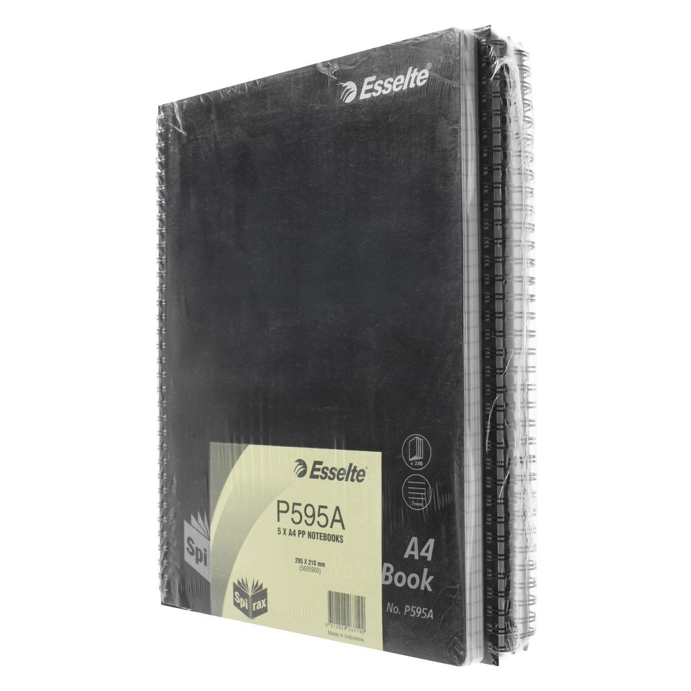 Spirax A4 Notebook 240 Pages 5 Pack