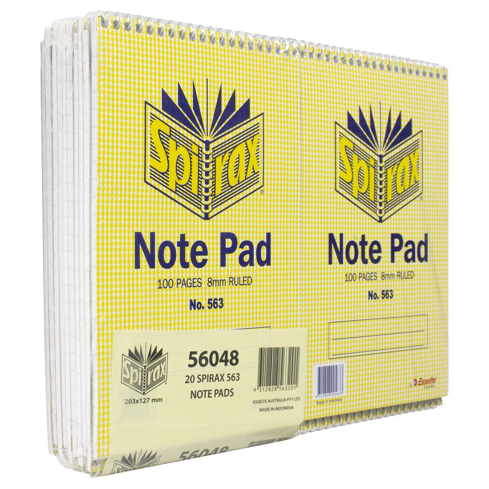 Spirax No. 563 Reporters Notebook 20 Pack