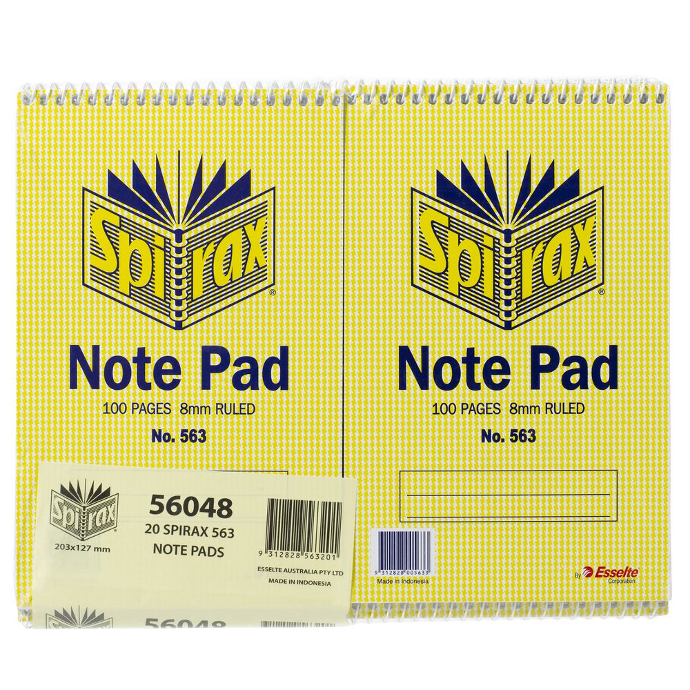 Spirax No. 563 Reporters Notebook 20 Pack