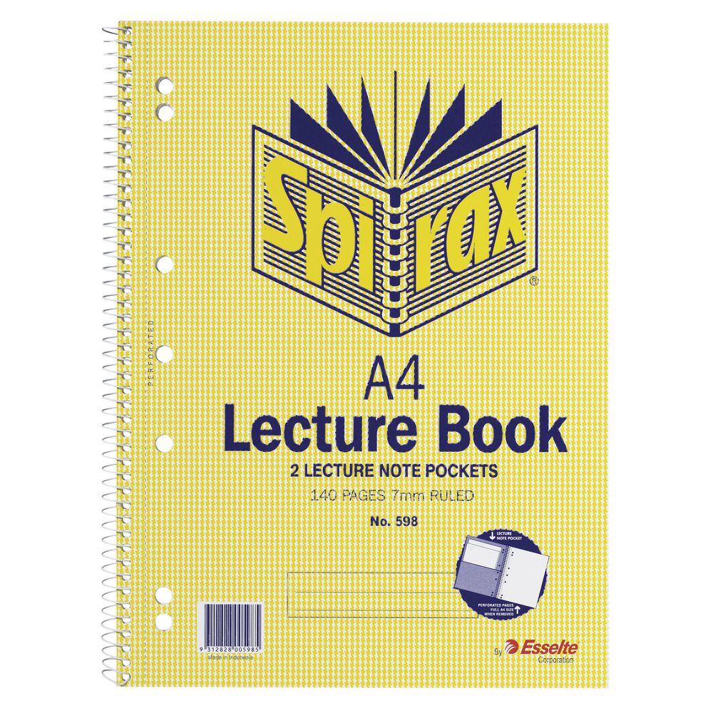Spirax No. 598 A4 Lecture Book 140 Page