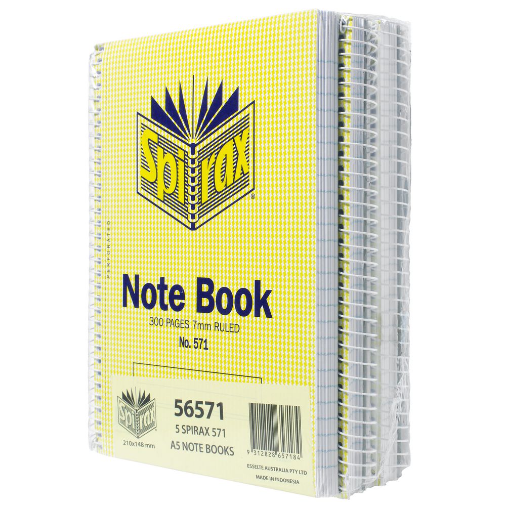 Spirax No.571 Notebooks 5 Pack