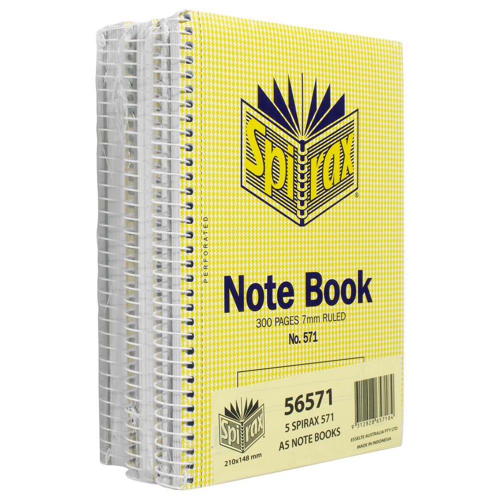 Spirax No.571 Notebooks 5 Pack
